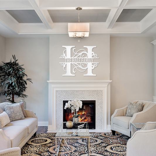 Split Letter Monogram - Steel Sign