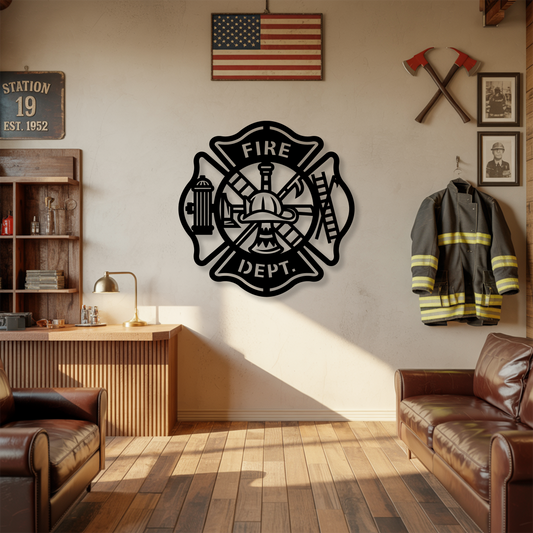 Firefighter Metal Wall Art Sign