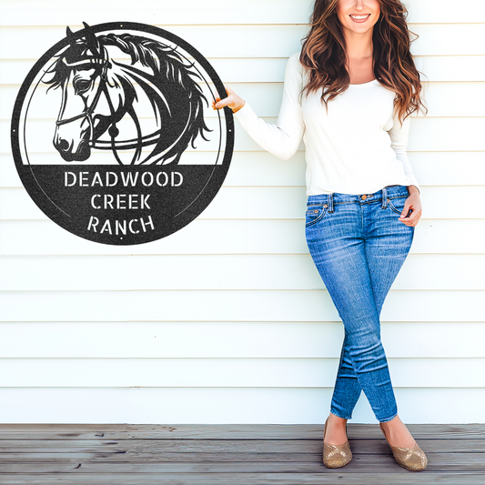 Personalized Equestrian Metal Sign