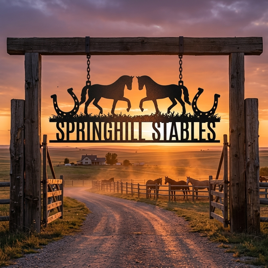 Personalized Horse Ranch Entrance Sign