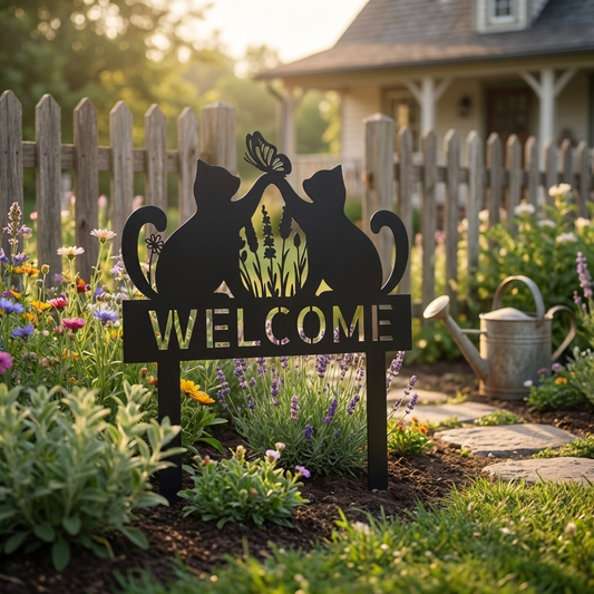 Personalized Cat Garden Metal Sign