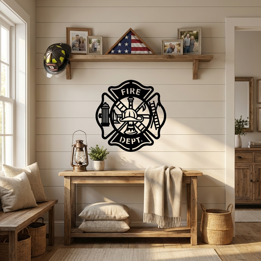 Firefighter Metal Wall Art Sign