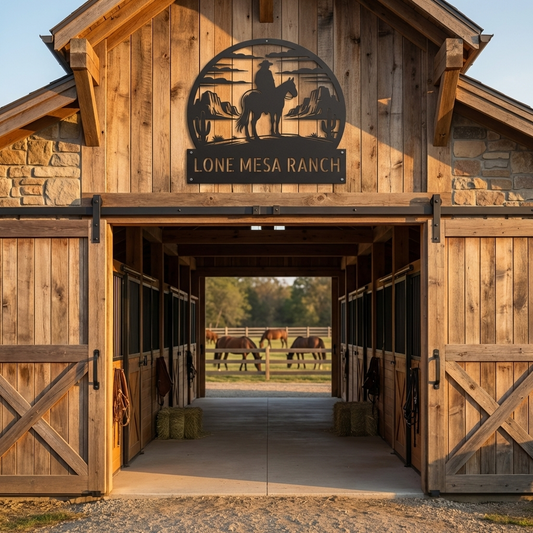 Personalized Western Ranch Metal Sign