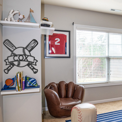 Baseball Monogram - Metal Sign