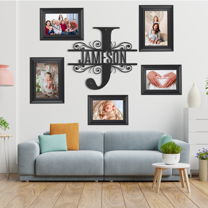Personalized Split Monogram Metal Wall Sign