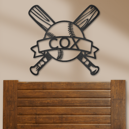 Baseball Monogram - Metal Sign