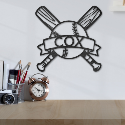 Baseball Monogram - Metal Sign