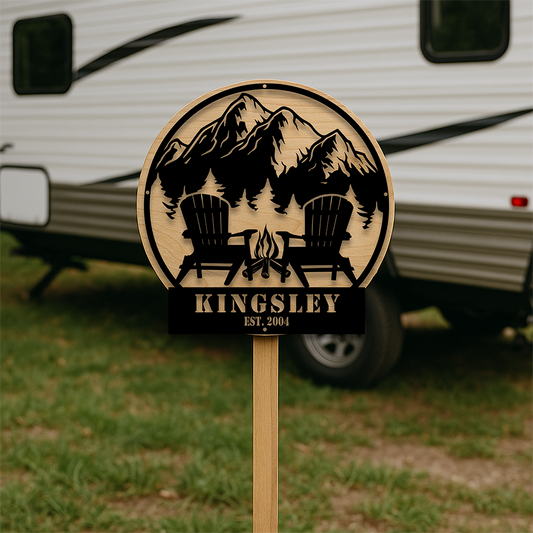 Custom Camping Steel Sign