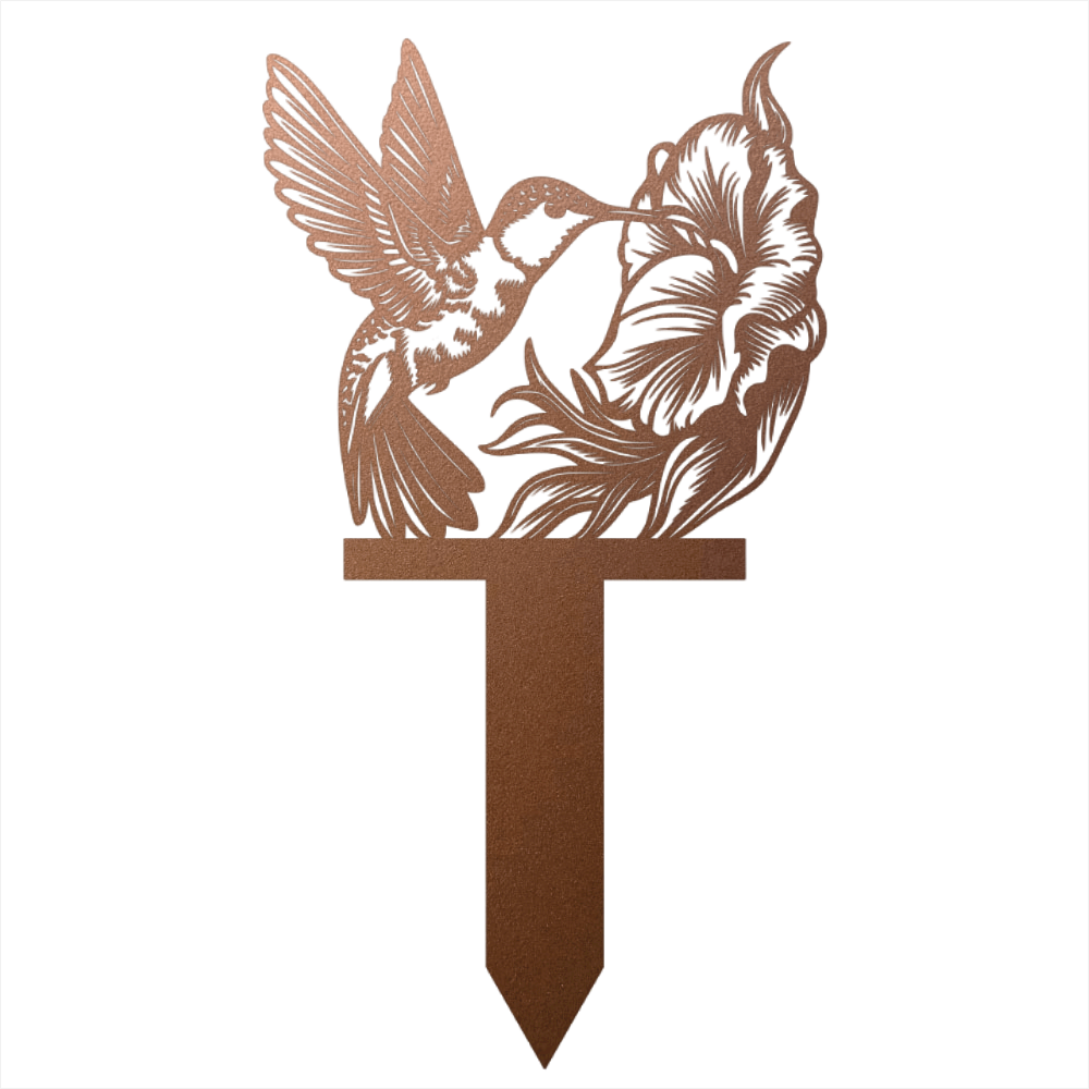 Hummingbird Metal Garden Sign