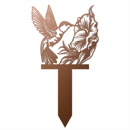 Hummingbird Metal Garden Sign