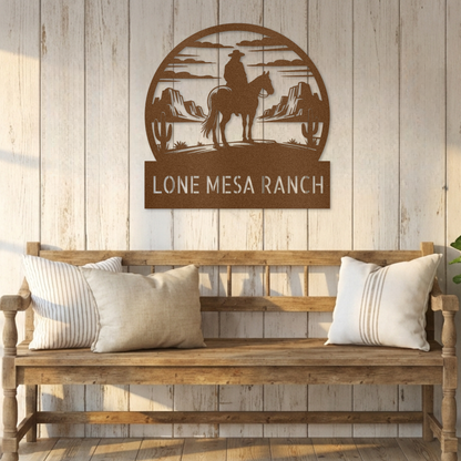 Personalized Western Ranch Metal Sign