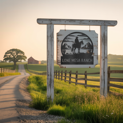 Personalized Western Ranch Metal Sign