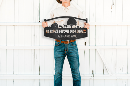 Custom Farmhouse Family Name Metal Sign