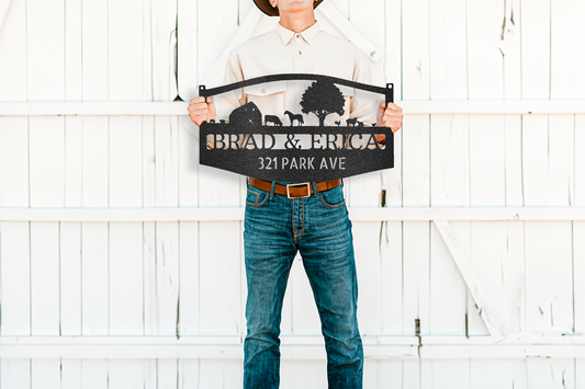 Custom Farmhouse Family Name Metal Sign