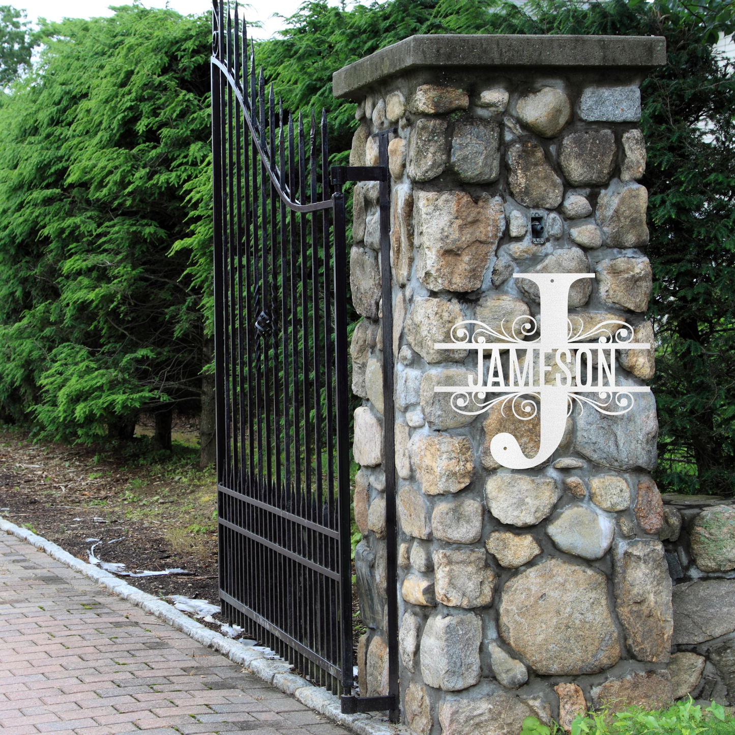 Personalized Split Monogram Metal Wall Sign