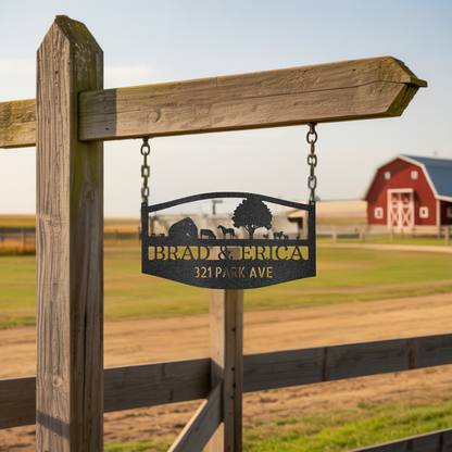 Custom Farmhouse Family Name Metal Sign