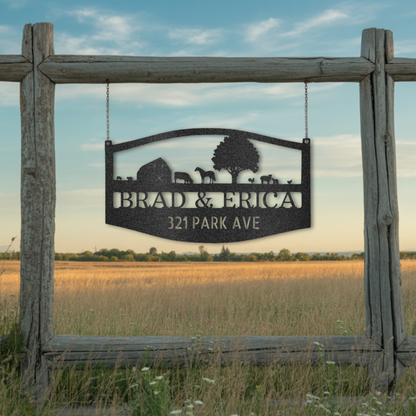 Custom Farmhouse Family Name Metal Sign