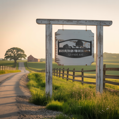 Custom Farmhouse Family Name Metal Sign