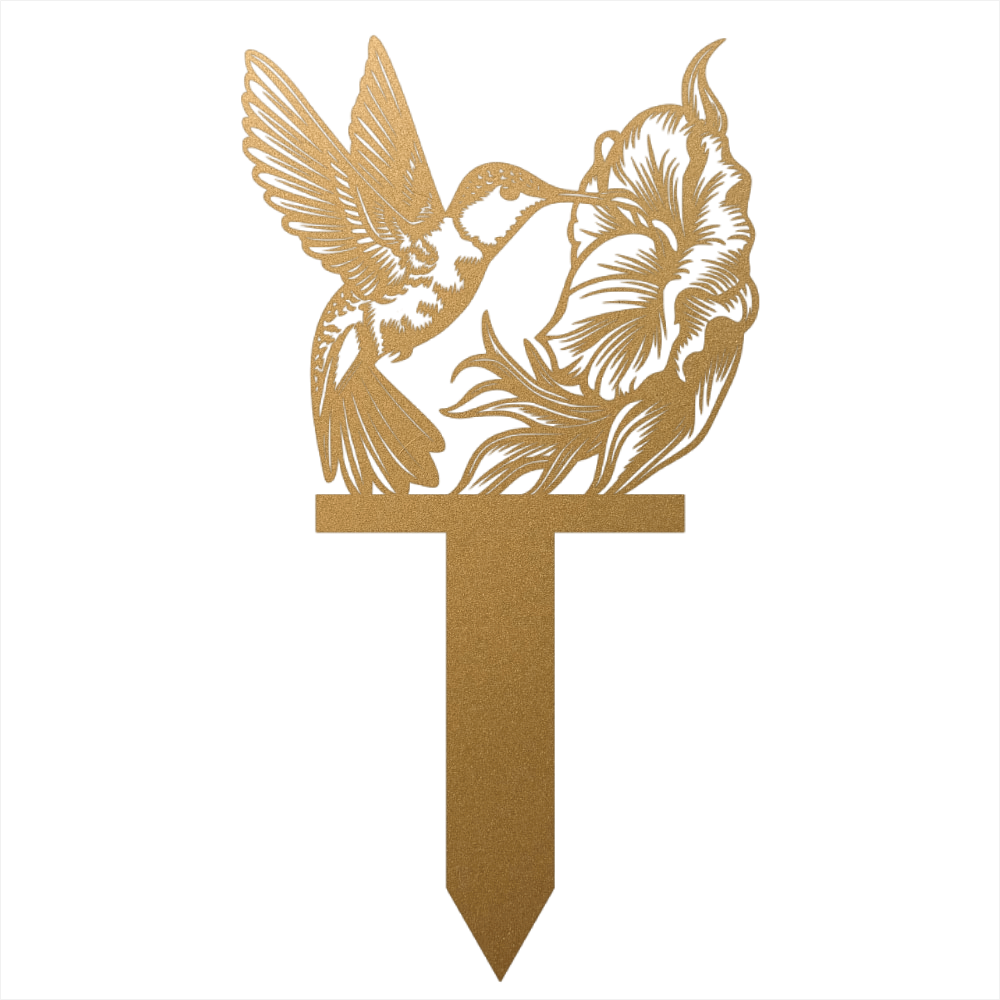 Hummingbird Metal Garden Sign