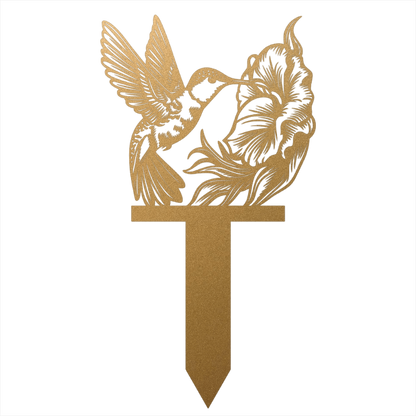 Hummingbird Metal Garden Sign