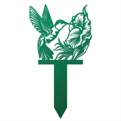 Hummingbird Metal Garden Sign
