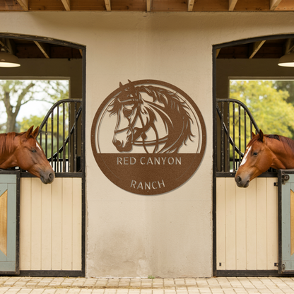 Personalized Equestrian Metal Sign