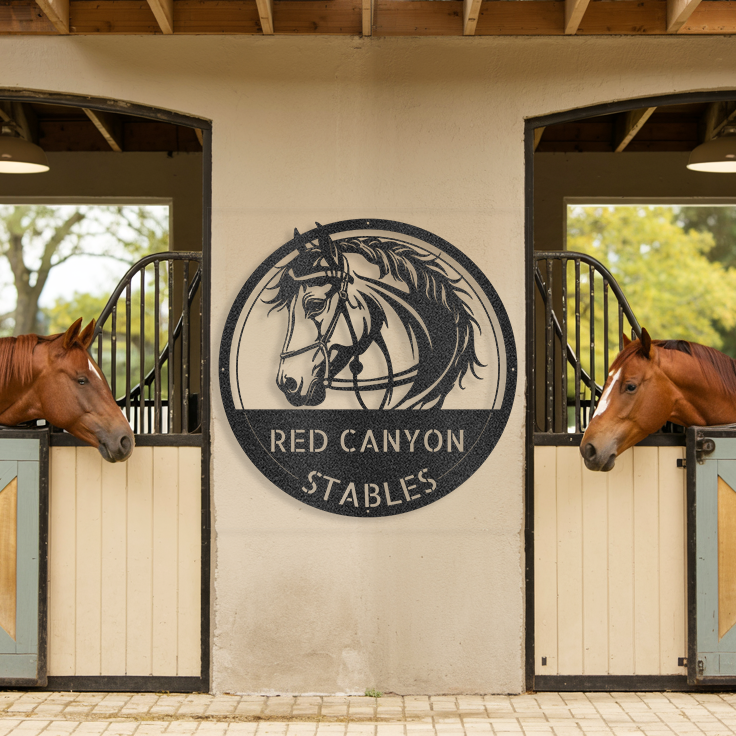 Personalized Equestrian Metal Sign