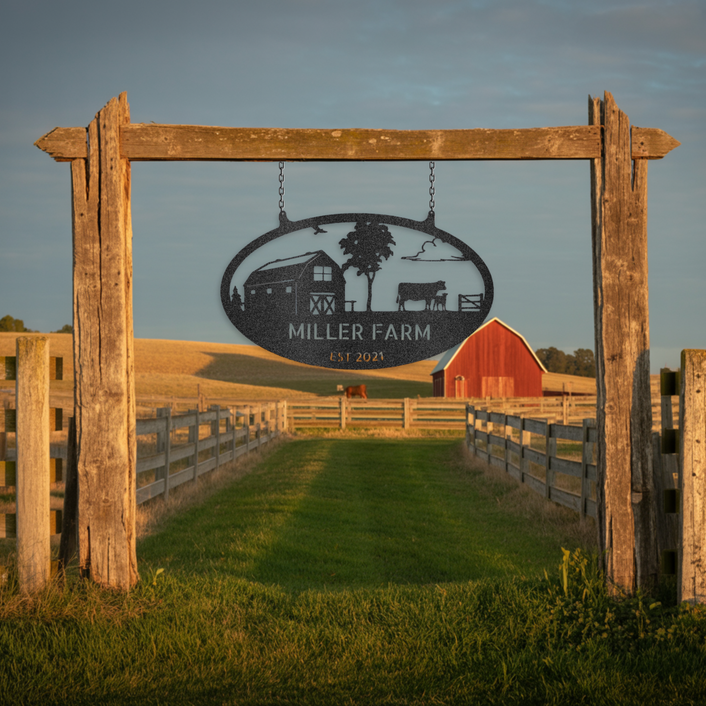 Farmstead Monogram - Steel Sign