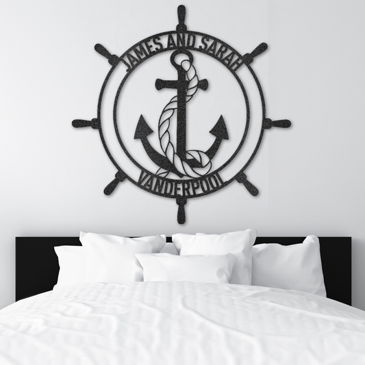 Personalized Nautical Anchor Metal Sign