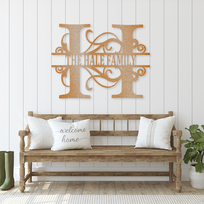 Split Letter Monogram - Steel Sign