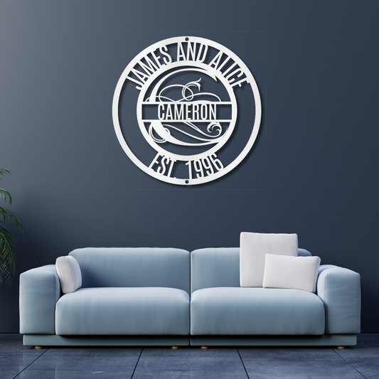 Personalized Family Name Metal Sign