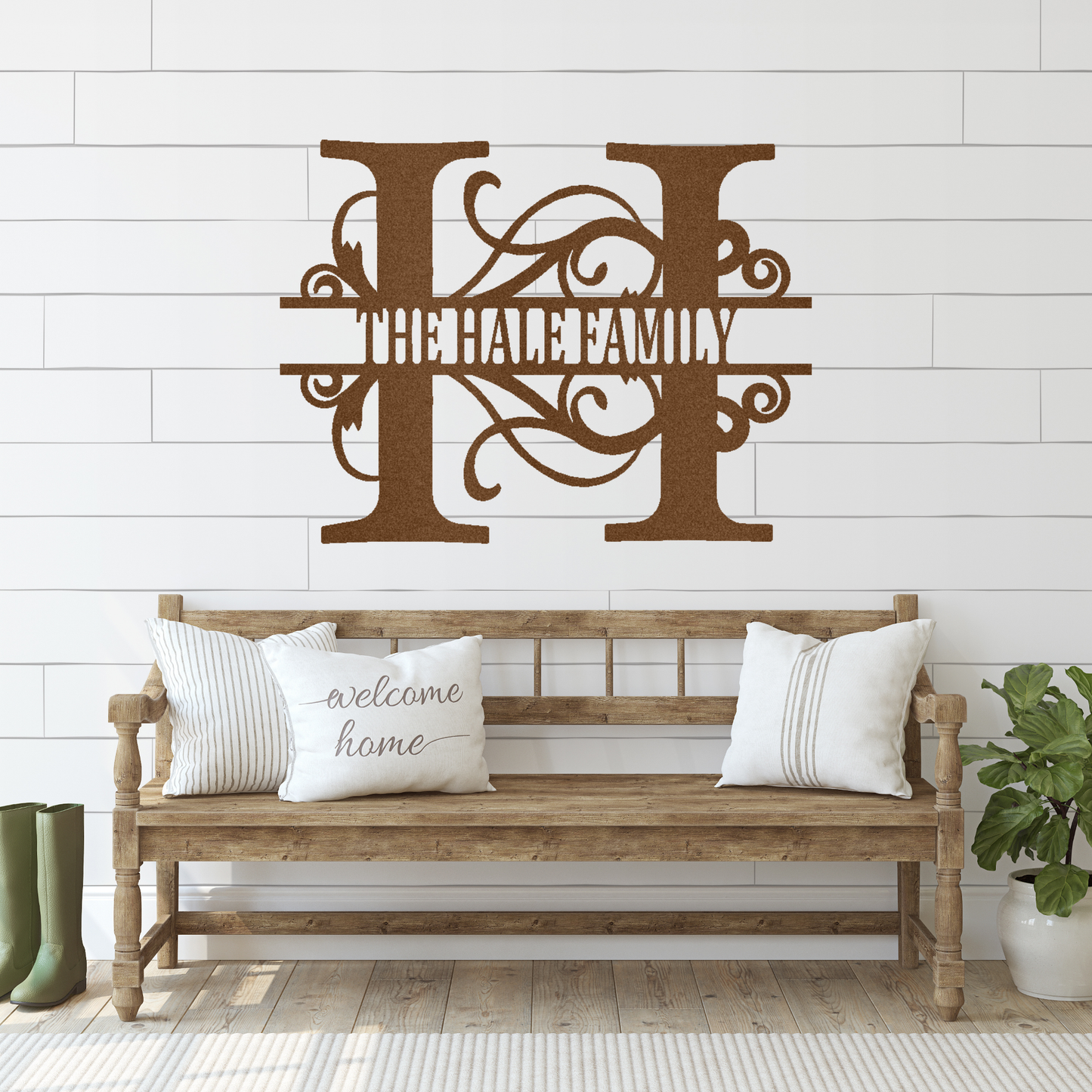 Split Letter Monogram - Steel Sign