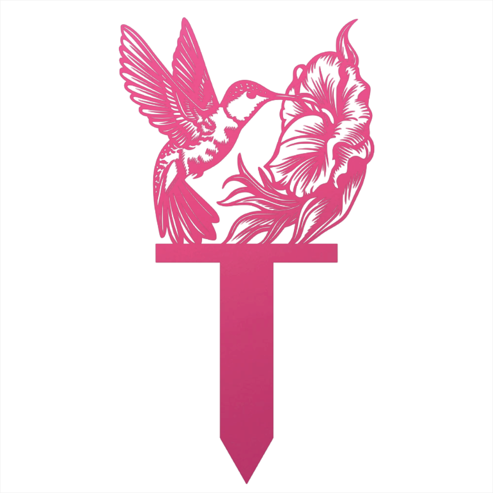 Hummingbird Metal Garden Sign