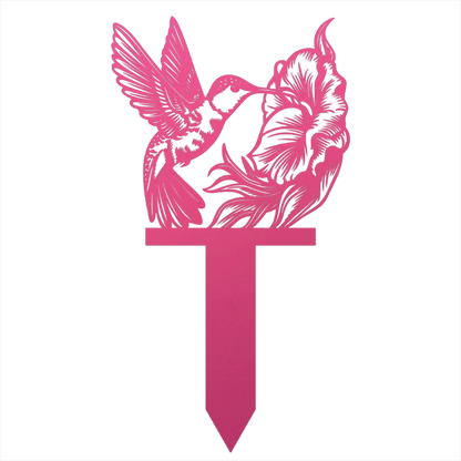 Hummingbird Metal Garden Sign