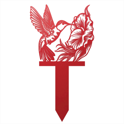 Hummingbird Metal Garden Sign