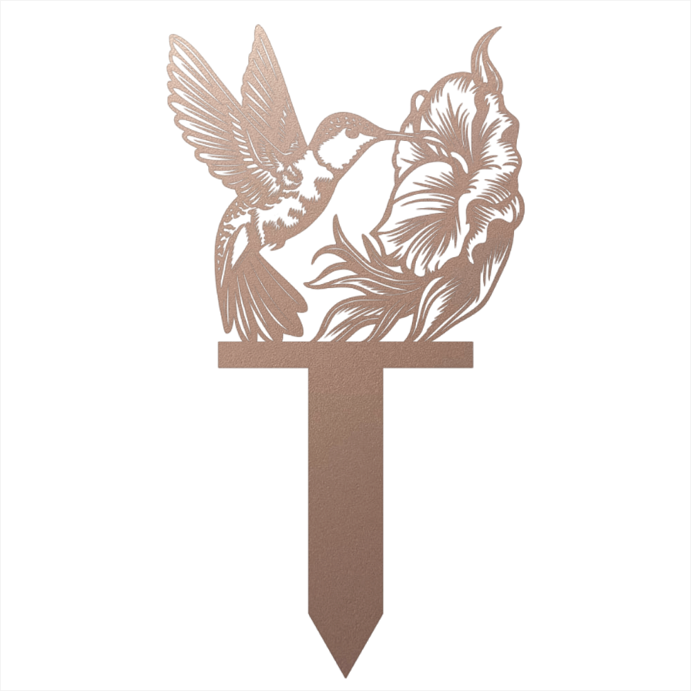 Hummingbird Metal Garden Sign