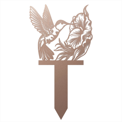 Hummingbird Metal Garden Sign