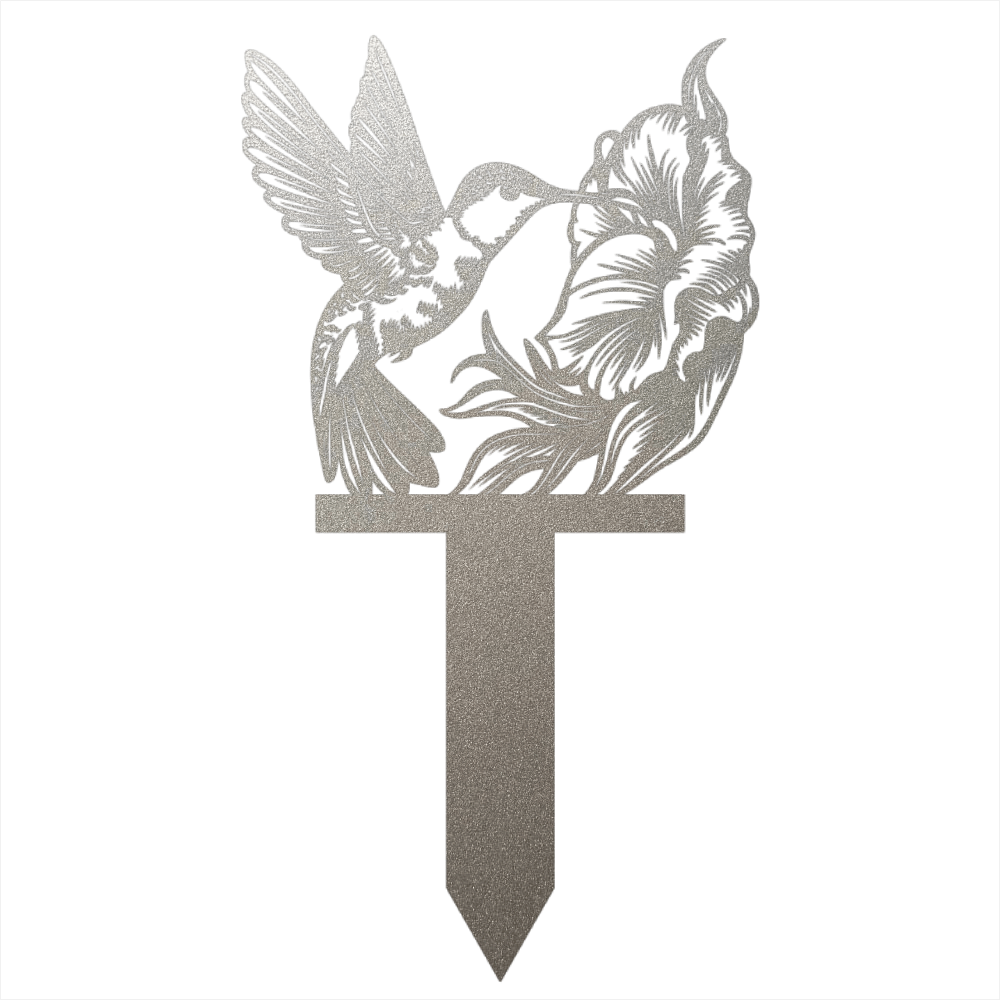 Hummingbird Metal Garden Sign