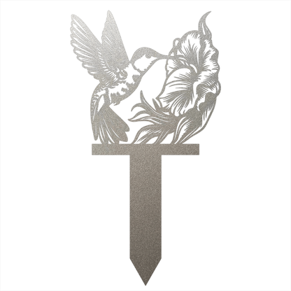 Hummingbird Metal Garden Sign