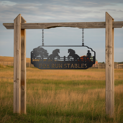 The Best Seat on the Place | Horses & Cowboy Sign