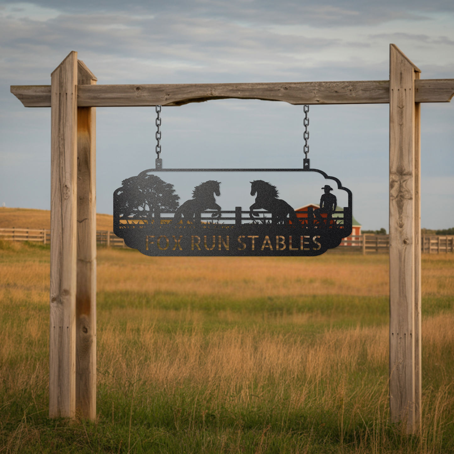 Horses & Cowboy Steel Sign