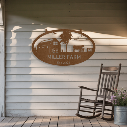 Farmstead Monogram - Steel Sign