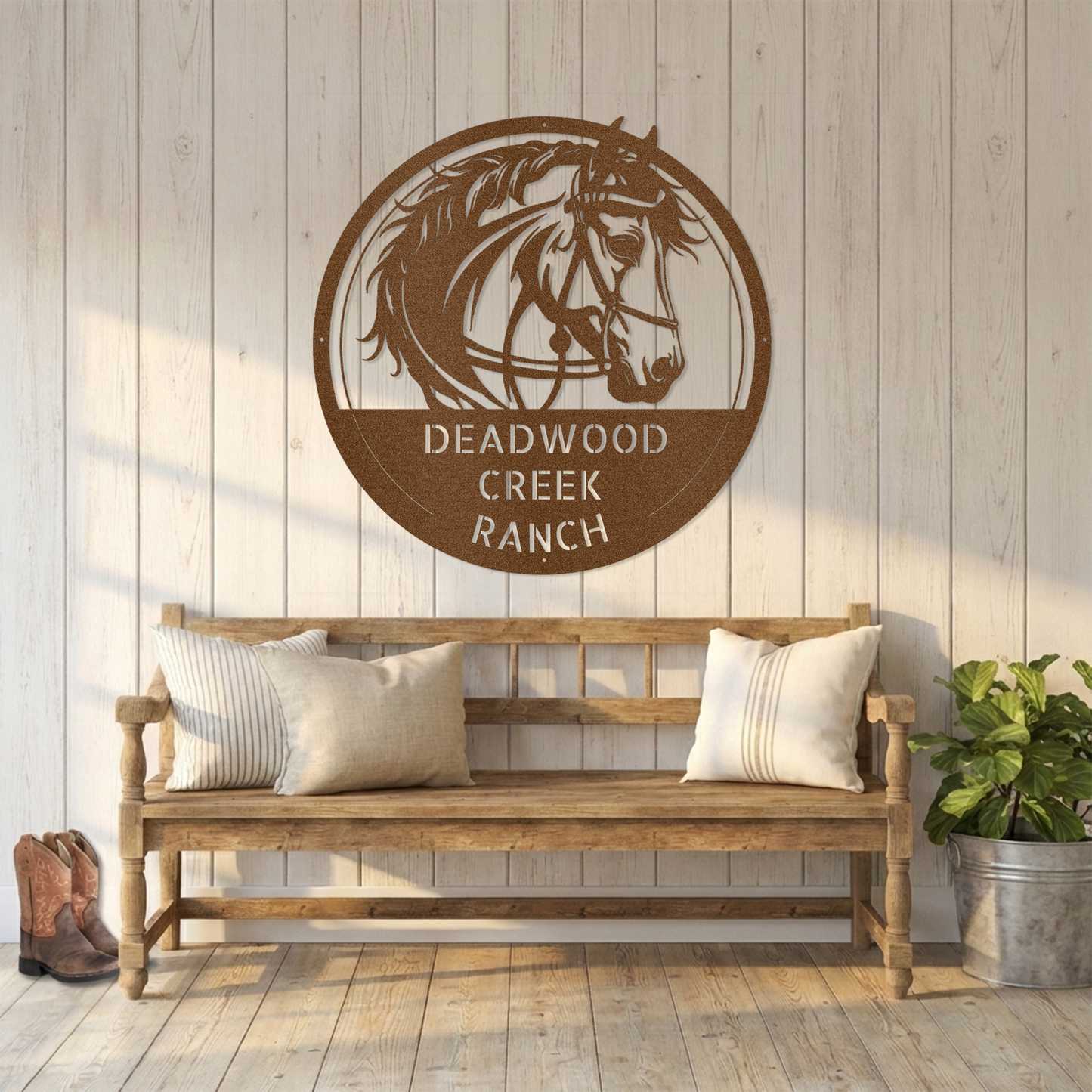 Personalized Equestrian Metal Sign