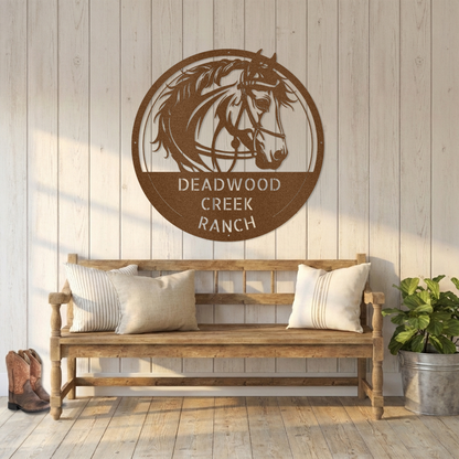 Personalized Equestrian Metal Sign