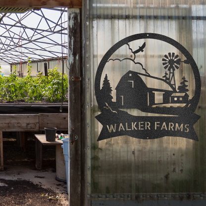 Barn House Monogram - Steel Sign