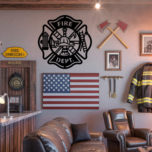 Firefighter Metal Wall Art Sign