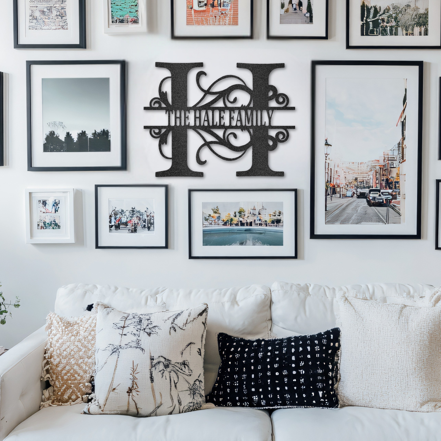Split Letter Monogram - Steel Sign