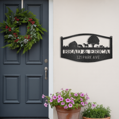 Custom Farmhouse Family Name Metal Sign