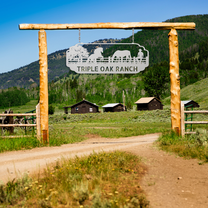 Personalized Ranch Name Metal Sign – Cowboy Western Steel Wall Art