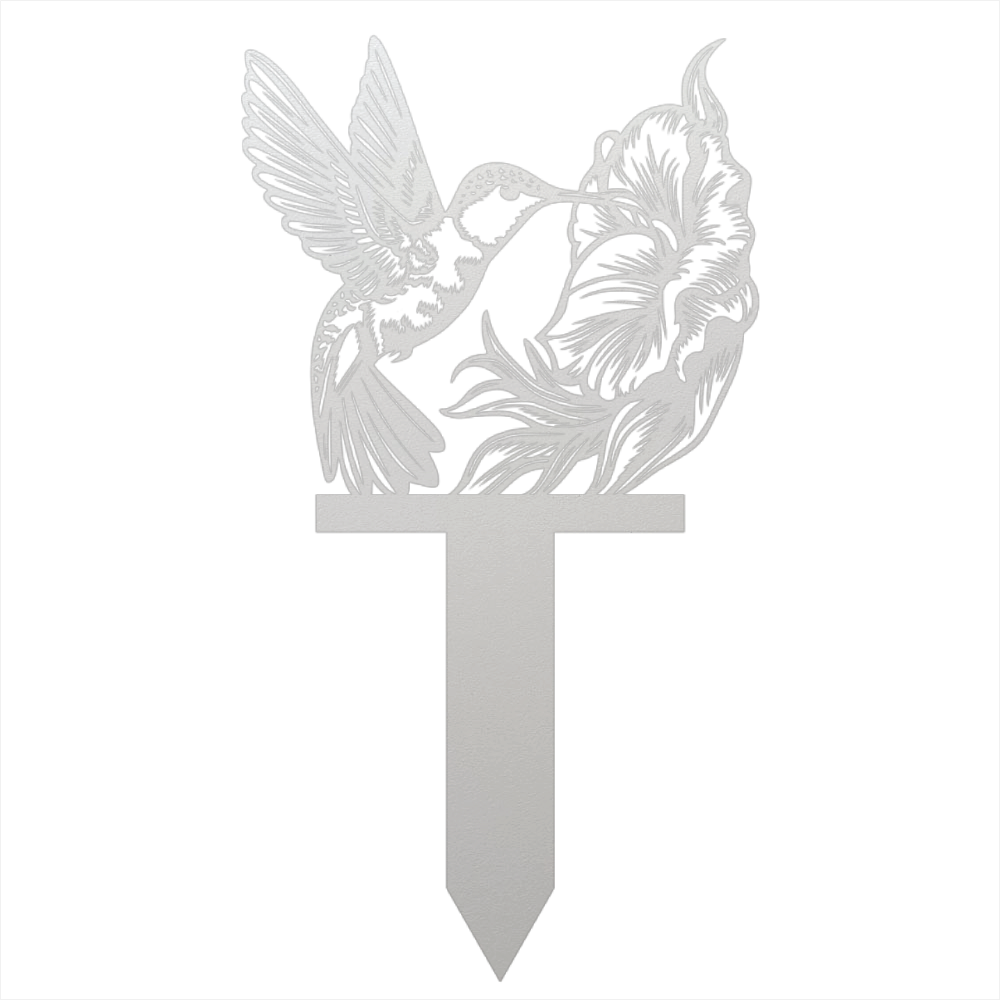 Hummingbird Metal Garden Sign